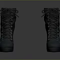 Stylish Black Lace Up High Heel Boots With Classic Design And Shiny Finish
