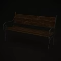 Vintage Wooden Outdoor Bench With Ornate Metal Frame And Classic Design
