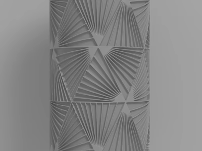 Modern Column With Geometric Fan Shaped Textured Surface Design 3d model