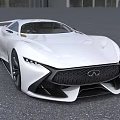 White Modern Sports Car With Aerodynamic Body And Futuristic Look