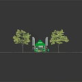 Sprite Green Tent Outdoor Setup With Trees And Roadside Grass