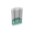 Elegant Crystal Chandelier With Green Strands And Sparkling Illumination