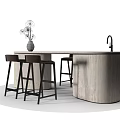 Modern Bar Chair Combination Dining Table and Chair Combination Dining Table and Chair Tableware Dining Table 3d model