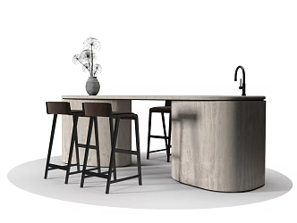 Modern Bar Chair Combination Dining Table and Chair Combination Dining Table and Chair Tableware Dining Table 3d model