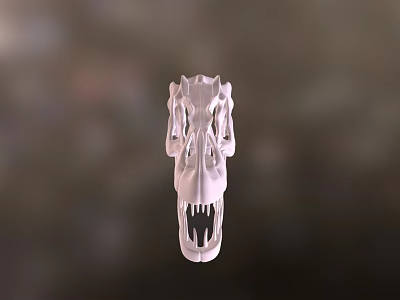 White Skull Model With Detailed Structure And Sharp Teeth Decorative Art Piece 3d model
