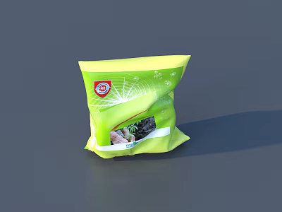 Household Cleaning Detergent In Green Packaging With Hand Stain Removal Logo And Effective Formula 3d model