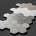 Hexagonal tiled floor tile 3d model