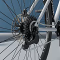 Minimalist Mountain Bicycle With White Frame And Black Wheels In Indoor Studio