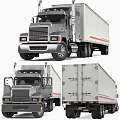 Heavy Duty Commercial Box Truck Shown From Multiple Angles With Cargo Box