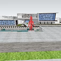 Modern Commercial Complex Architectural Design With Plaza Water Features And Green Spaces