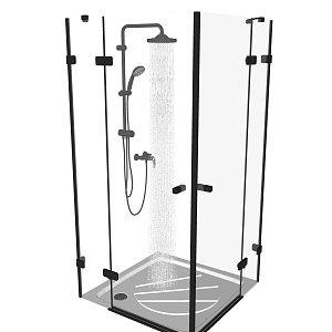 Modern shower room shower glass door 3d model