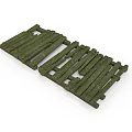 Green Wooden Fence Scene Components With Planks For Outdoor Garden Decoration