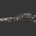 Futuristic Starfighter Spacecraft With Multiple Engines Metallic Wings And Detailed Structure