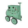 Green Mobile Industrial Equipment Machine With Handle And Wheels Design