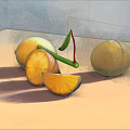 Fresh Lemons With Whole Fruit And Sliced Pieces On Light Background