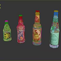 Colorful Assorted Bottled Drinks With Various Flavors And Different Color Labels