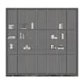 Modern Dark Glass Door Bookcase With Open Shelves And Decorative Items