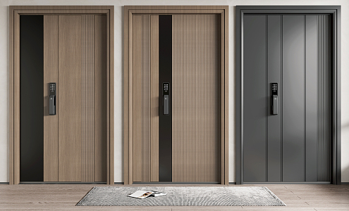 Modern security door entry door 3d model