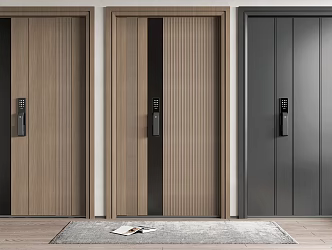 Modern security door entry door 3d model