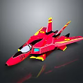 Red Toy Airplane Model With Yellow Accents And Number 1024 Design