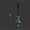 Large And Small Ice Crystal Mythical Beast Game Fantasy Characters With Glowing Blue Spikes