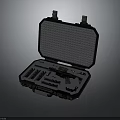 Open Tactical Weapon Case With Various Gun Components Tools And Accessories 3d model