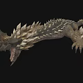 Mythical Fantasy Beast Game Character With Spiked Back Armored Scales And Claws