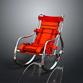 Modern Red Rocking Chair With Chrome Metal Frame And Stylish Design Elements