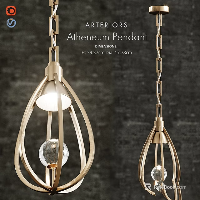 Elegant Modern Pendant Lights With Golden Metal Frame And Spherical Glass Decoration For Home Interior 3d model 