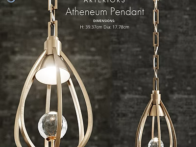 Elegant Modern Pendant Lights With Golden Metal Frame And Spherical Glass Decoration For Home Interior 3d model