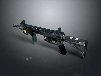 rifle semi-automatic rifle combat rifle battle rifle carbine war rifle attack rifle 3d model