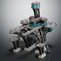 Futuristic Architectural Structure with Multi Level Platforms Towers Bridges and Industrial Design