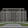 Modern Residential Building Exterior With Symmetrical Design Neatly Arranged Windows And Lush Greenery