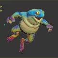 Colorful Frog Character With Vibrant Colors Red Eyes And Jumping Pose