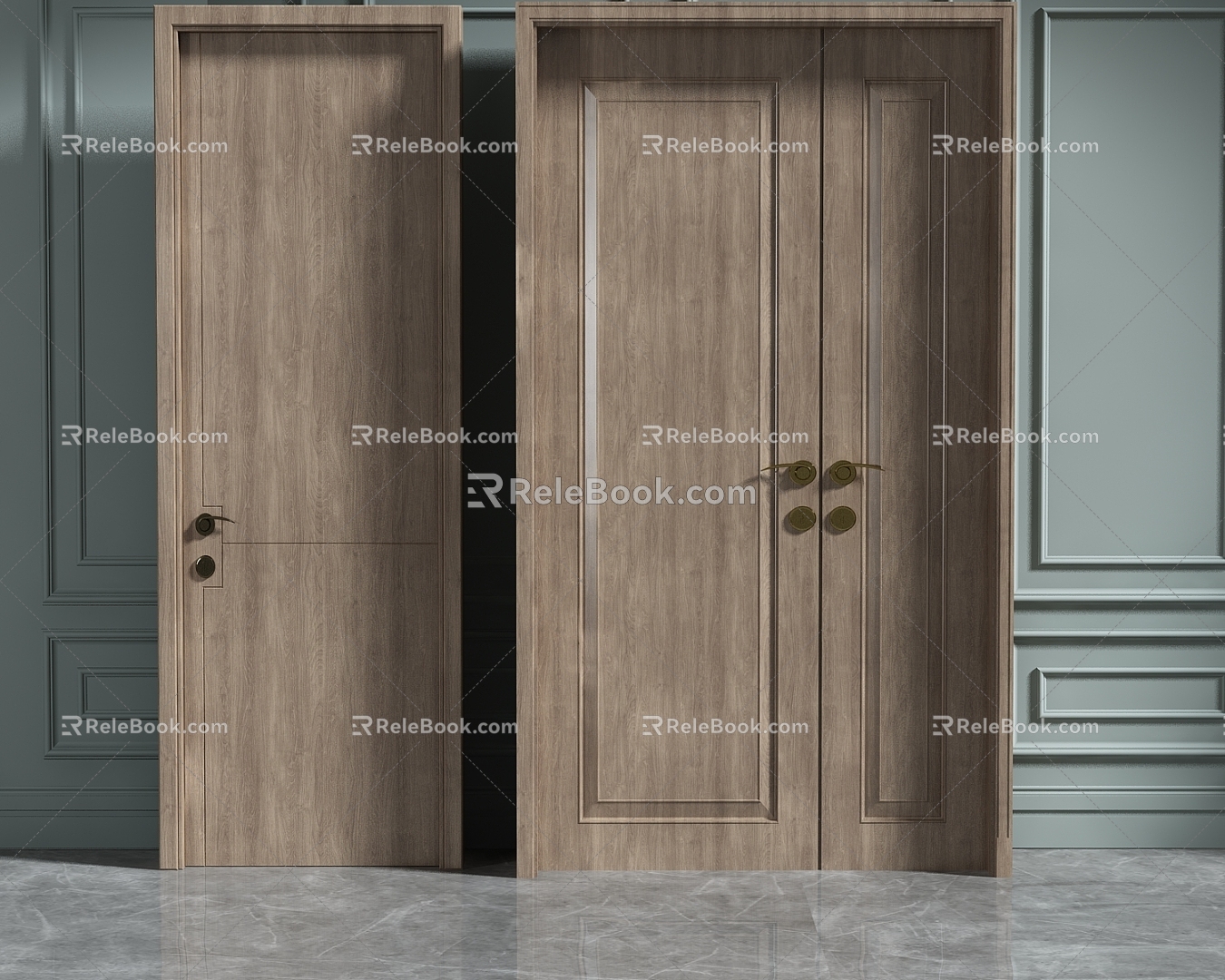 New Chinese door combination 3d model