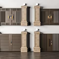 Modern Gate Garden Gate Courtyard Gate Iron Double Opening Gate 3d model