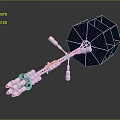 Cartoon Scene Of Spacecraft With Solar Panels And Mechanical Structure In