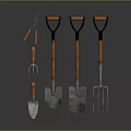 spade shovel farm tools fork tip shovel engineer shovel tools hardware tools 3d model