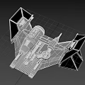 TIE Fighter Military Weapon Model With Detailed Cockpit And Wing Structure