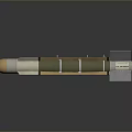 Military Missile With Golden Warhead Gray Body And Metallic Side Fins