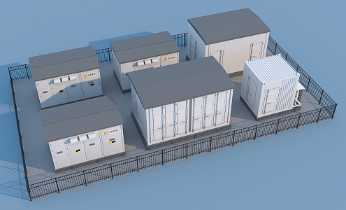 Photovoltaic equipment primary cabin secondary cabin SVG cabin electrical equipment cabin power station photovoltaic power station box transformer substation prefabricated cabin 3d model