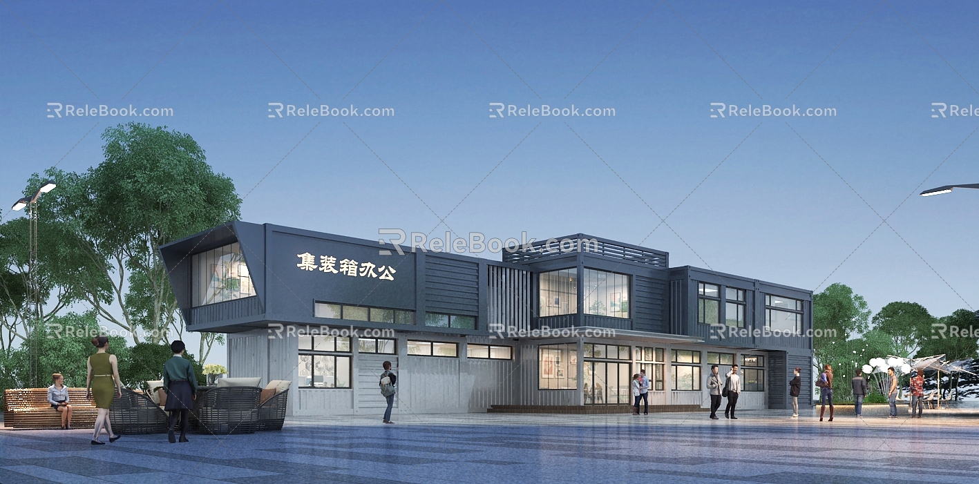 modern container container office 3d model