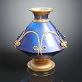 Blue And Gold Medical Instrument With Ornate Curved Designs For Healthcare Use