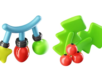 Modern Christmas Decorations Christmas Items Cartoon Christmas Decorations 3d model
