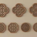 Wooden Lattice Windows With Various Shapes And Geometric Patterns Decorative Design