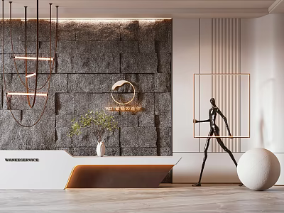 Modern Front Desk Office Space Reception Desk