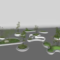 Modern landscape tree pool 3d model