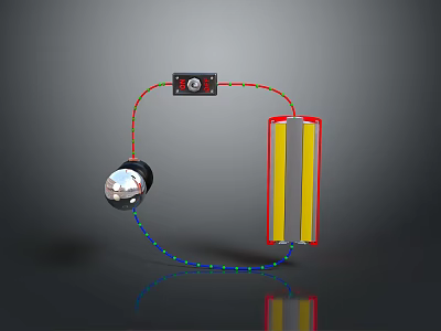 Computer Component Assembly With Black Controller Colored Wires Battery Module And Yellow Panel 3d model
