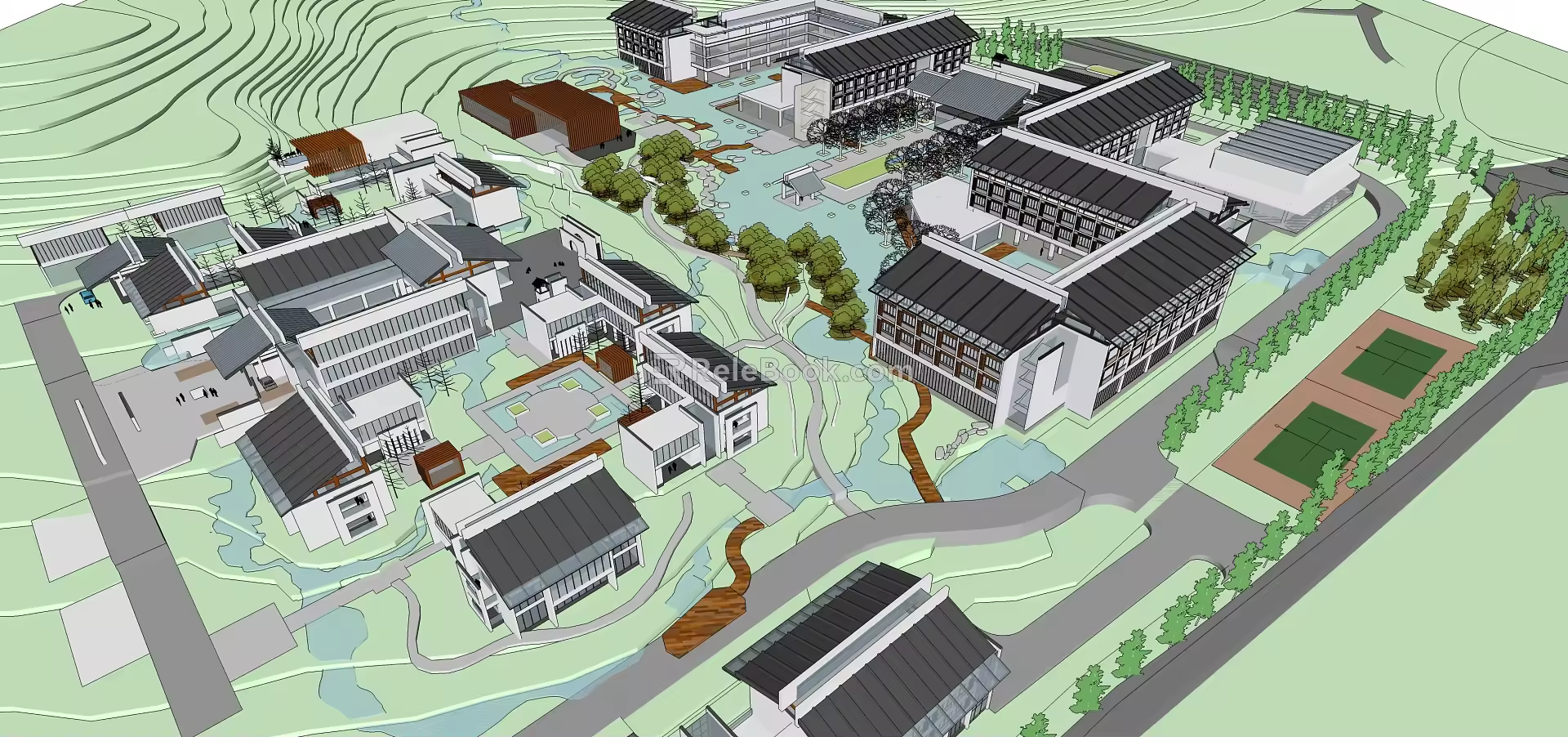 New Chinese Architecture Huizhou Architecture 3d model