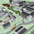 New Chinese Architecture Huizhou Architecture 3d model